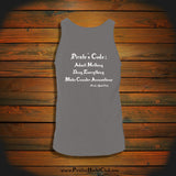 "Pirate's Code: Admit Nothing, Deny Everything, Make Counter Accusations" Tank Top