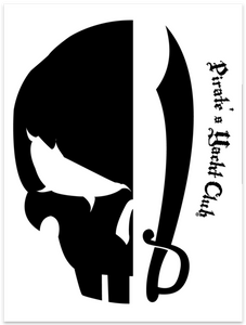 "Skull & Sword" Sticker Black & White 4.5x6