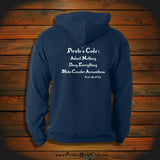 "Pirate's Code: Admit Nothing, Deny Everything, Make Counter Accusations" Hooded Sweatshirt